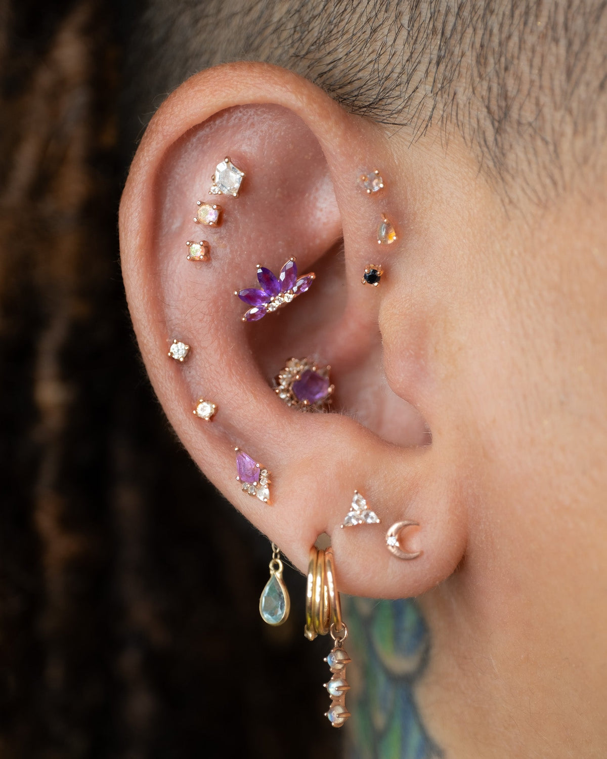 Valentina Threadless End with Amethyst
