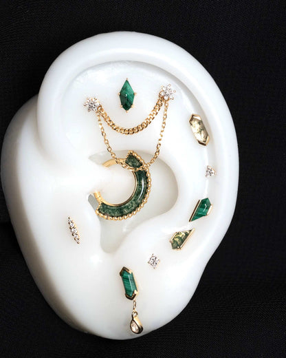 Vinyl Threadless End with Moss Agate