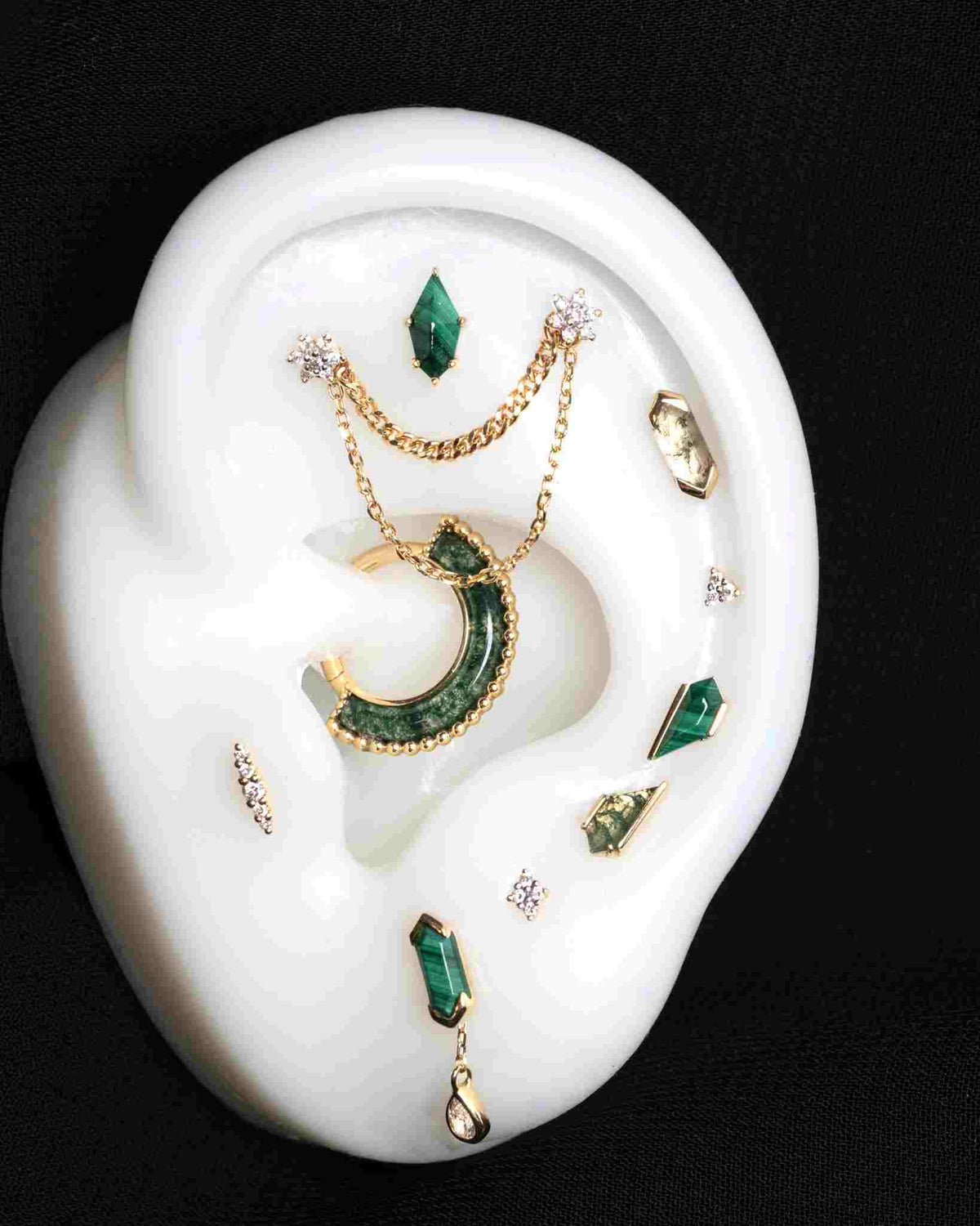 Mystic Threadless End with Malachite