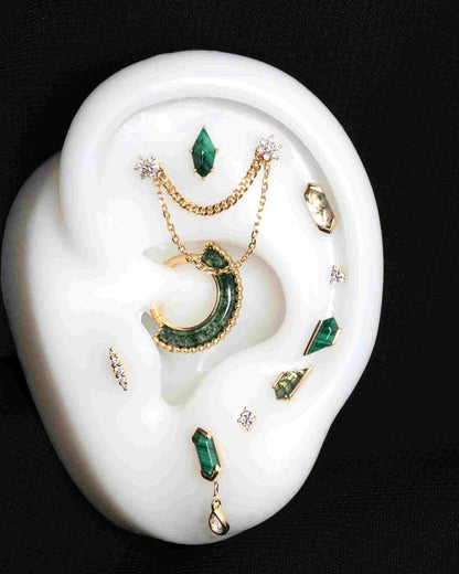 Mystic Threadless End with Malachite