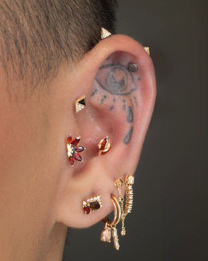 Valentina Threadless End with Garnet