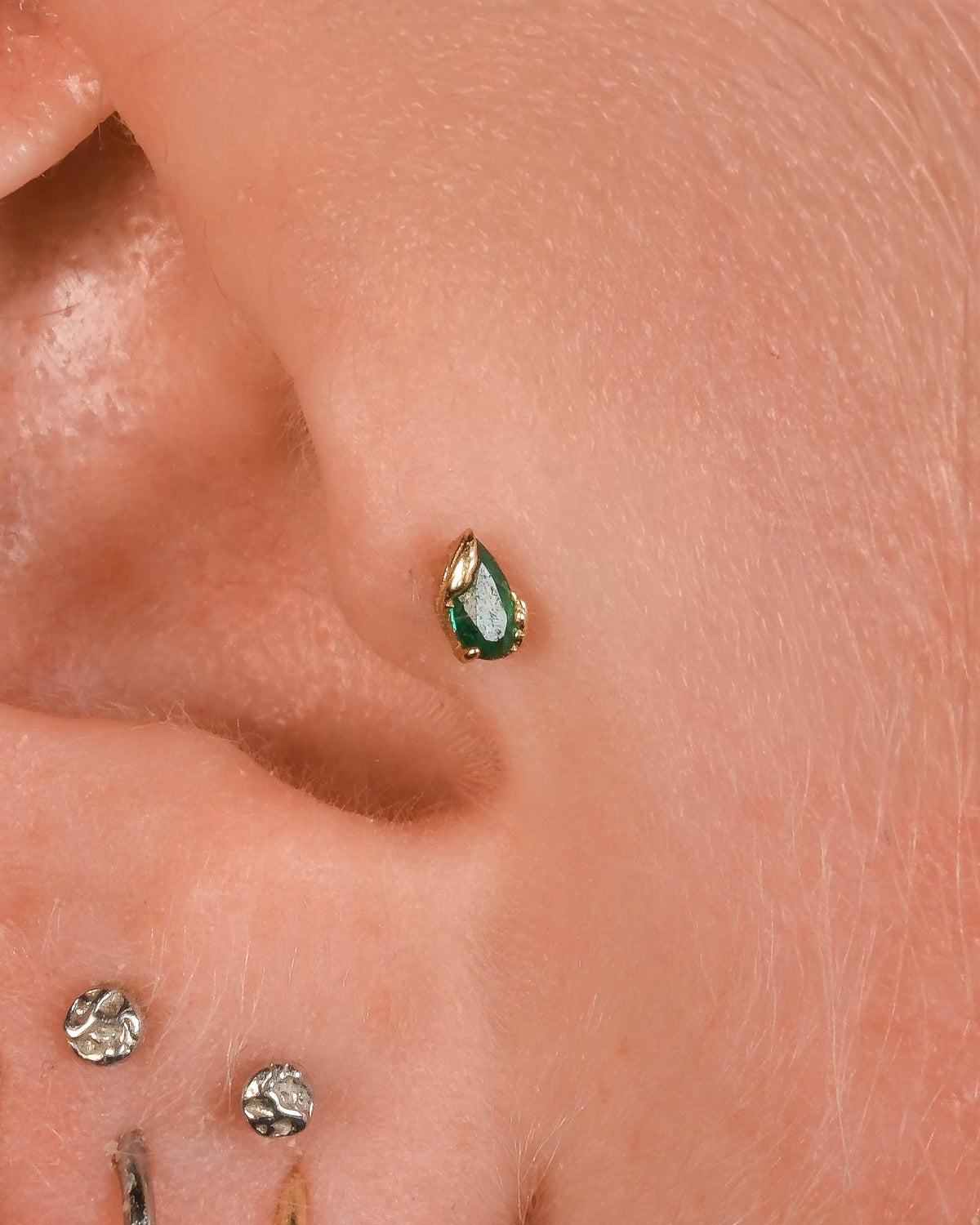 Occasion Threadless End with Emerald (Lab Grown)