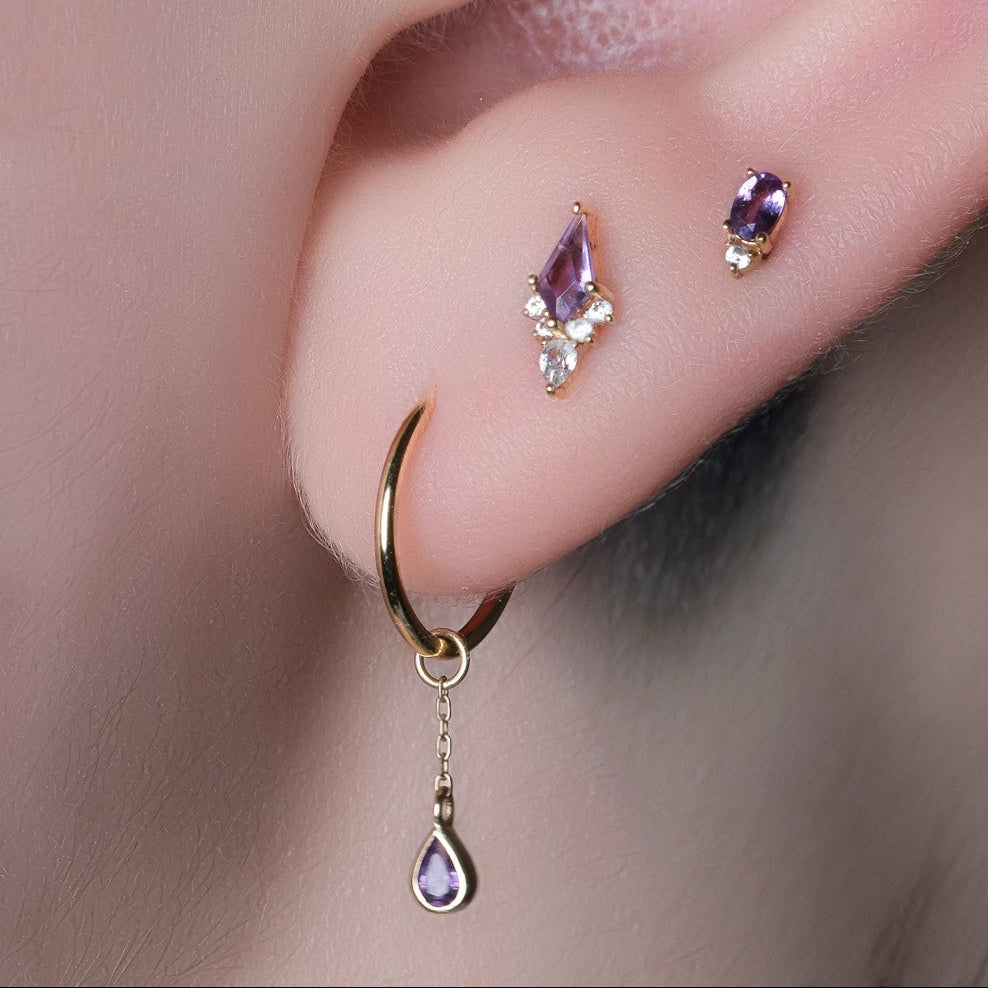 Concorde Charm + Chain with Amethyst