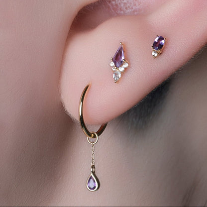 Concorde Charm + Chain with Amethyst