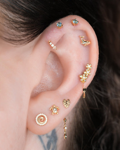 Honu Threadless End with White Sapphire