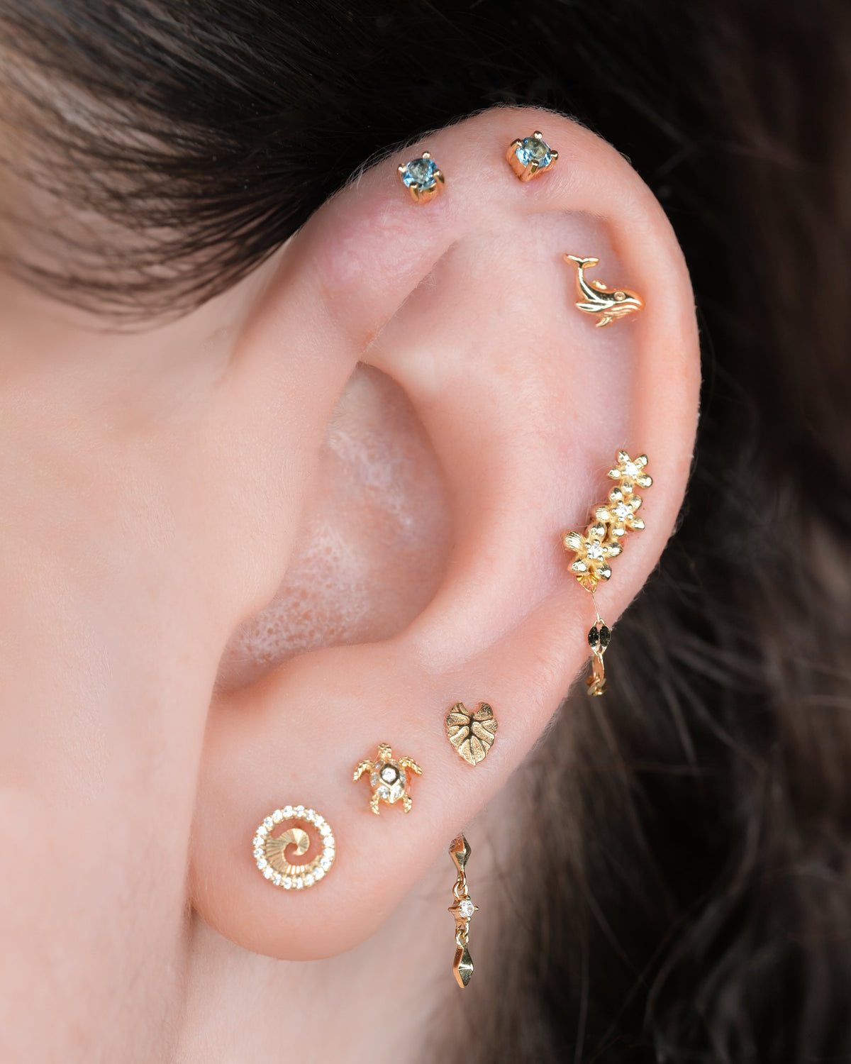 Prong Gem Threadless End with London Blue Topaz
