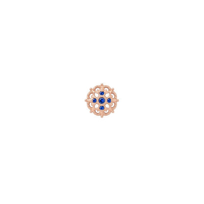 Damask Threadless End with Blue Sapphire (Lab Grown)