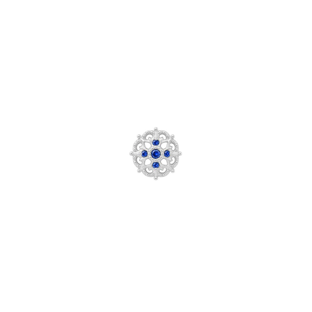 Damask Threadless End with Blue Sapphire (Lab Grown)