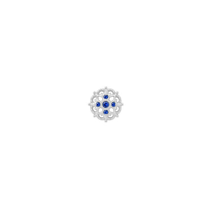 Damask Threadless End with Blue Sapphire (Lab Grown)