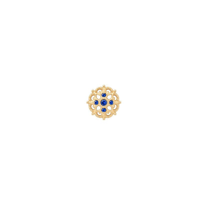 Damask Threadless End with Blue Sapphire (Lab Grown)