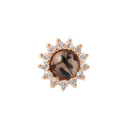 Delphine Threadless End with Tourmalinated Quartz