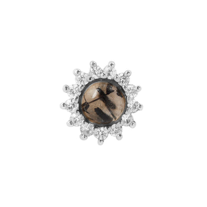Delphine Threadless End with Tourmalinated Quartz
