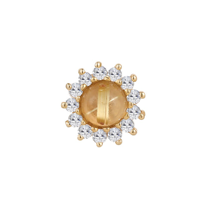 Delphine Threadless End with Rutilated Quartz