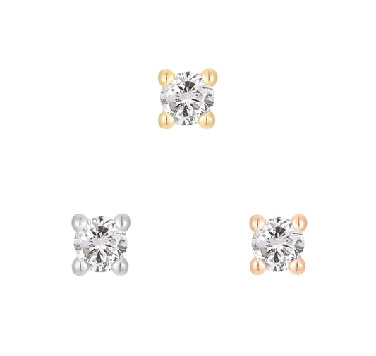 Prong Gem Threadless End with Diamond