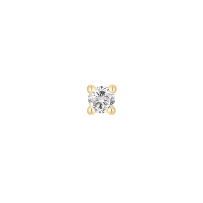 Prong Gem Threadless End with Diamond