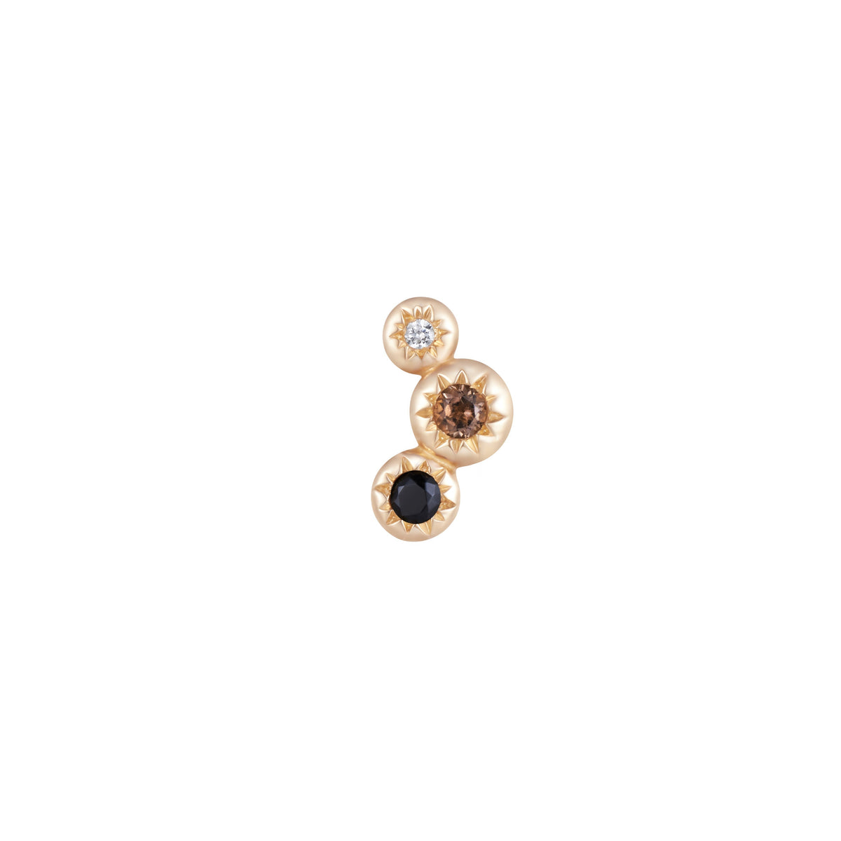 Dig It Threadless End with Smoky Quartz + Black Spinel