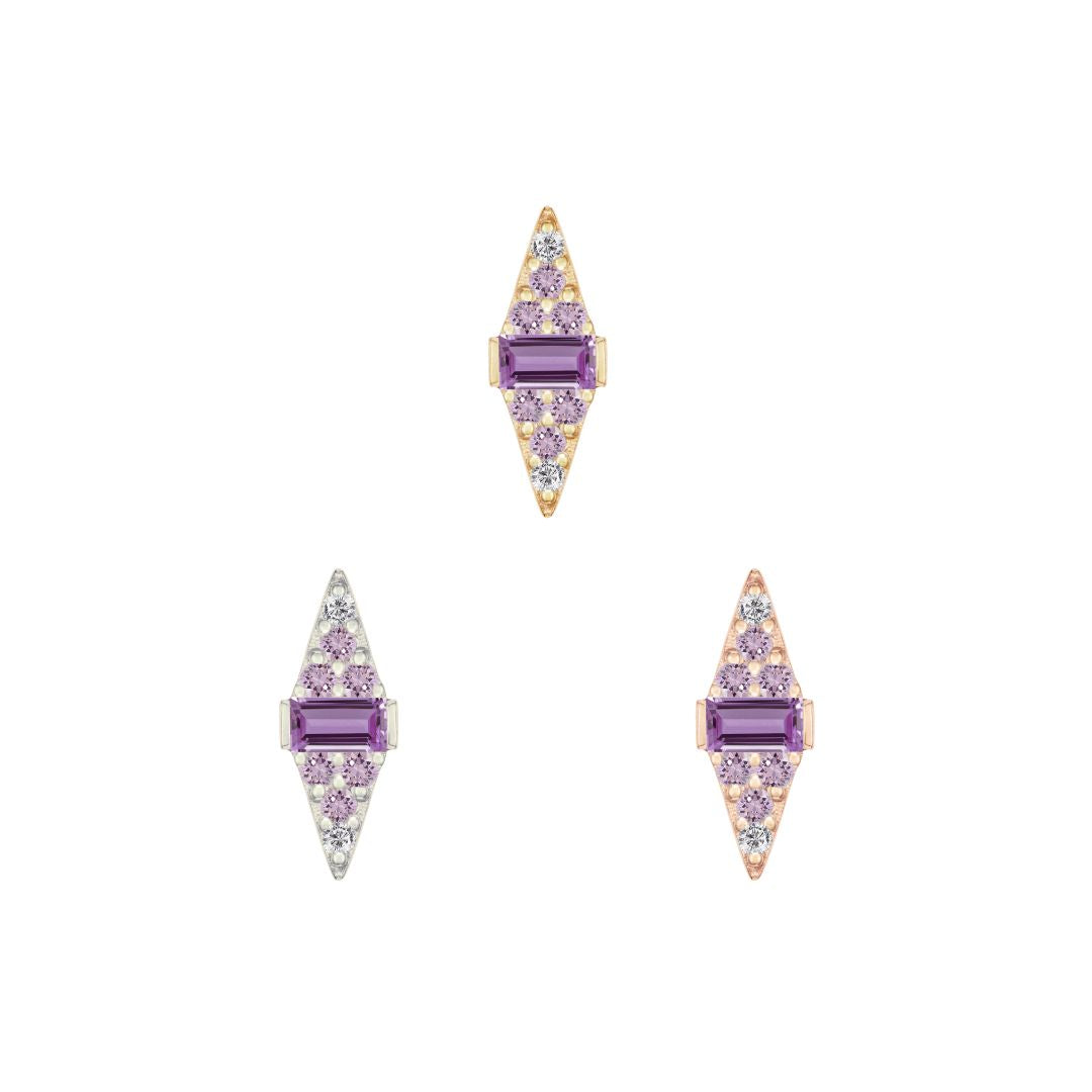 Electric Feel Threadless End with Amethyst Ombre