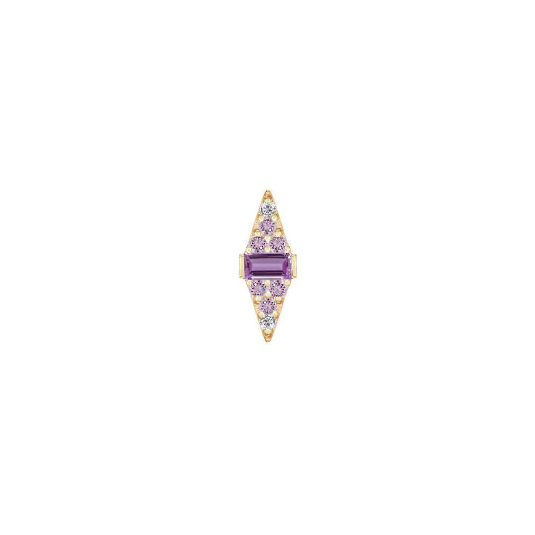 Electric Feel Threadless End with Amethyst Ombre