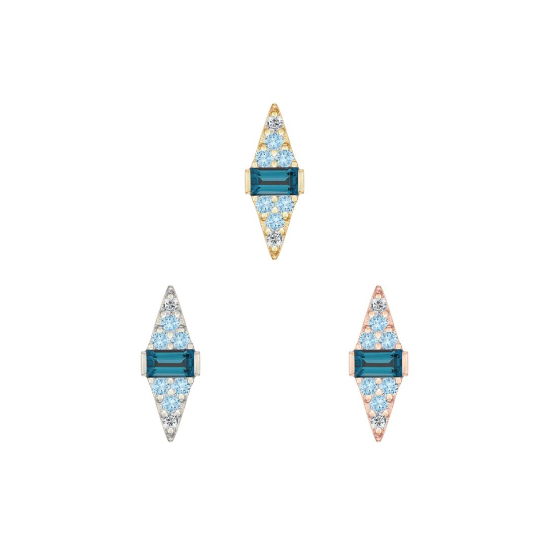Electric Feel Threadless End with Blue Topaz Ombre