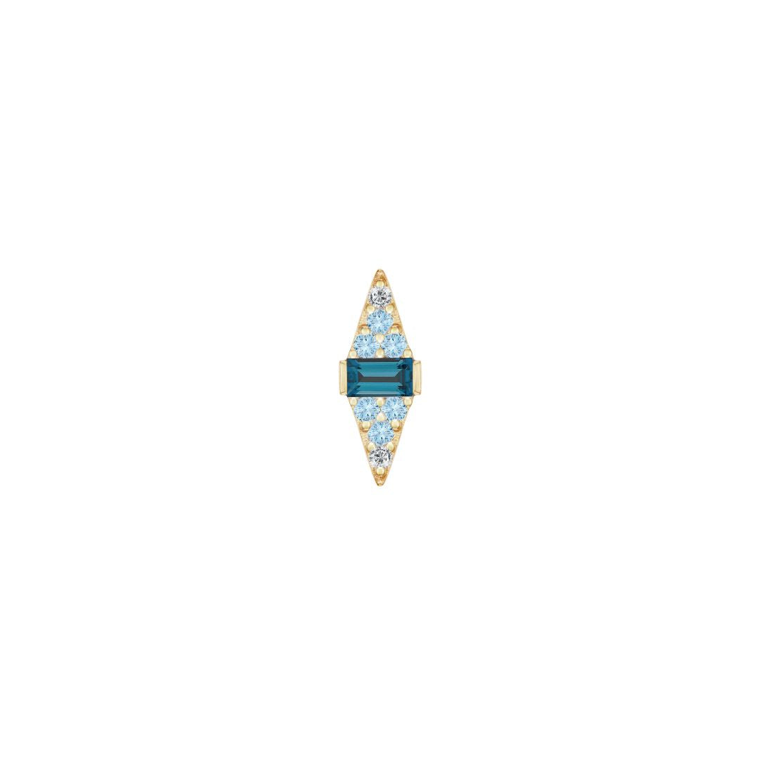 Electric Feel Threadless End with Blue Topaz Ombre