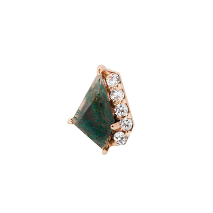 Elevate Threadless End with Moss Agate