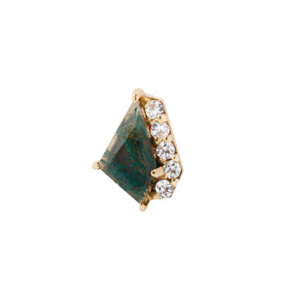 Elevate Threadless End with Moss Agate