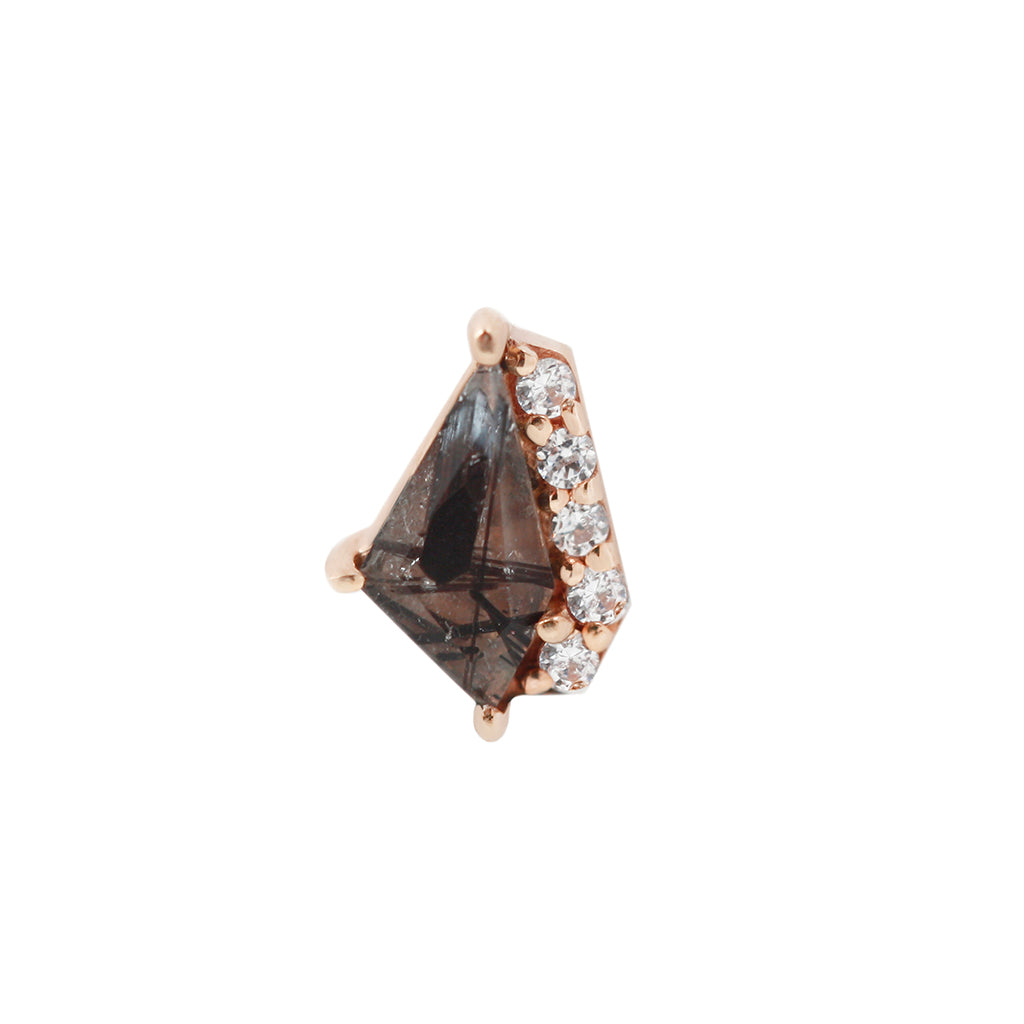 Elevate Threadless End with Tourmalinated Quartz