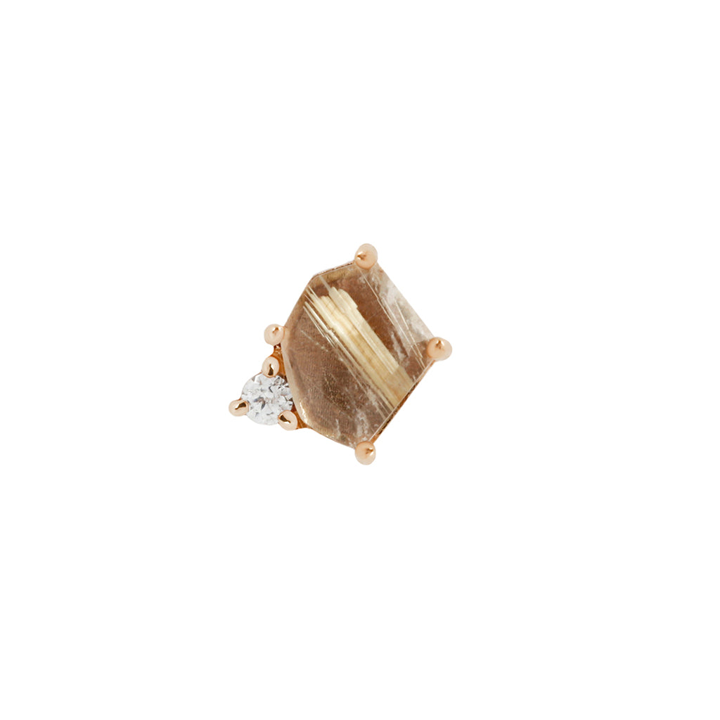 Elicit Threadless End with Rutilated Quartz