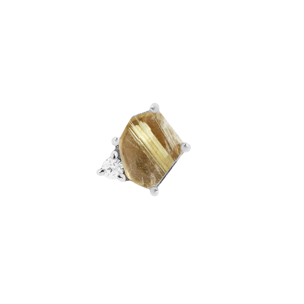 Elicit Threadless End with Rutilated Quartz
