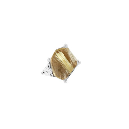 Elicit Threadless End with Rutilated Quartz