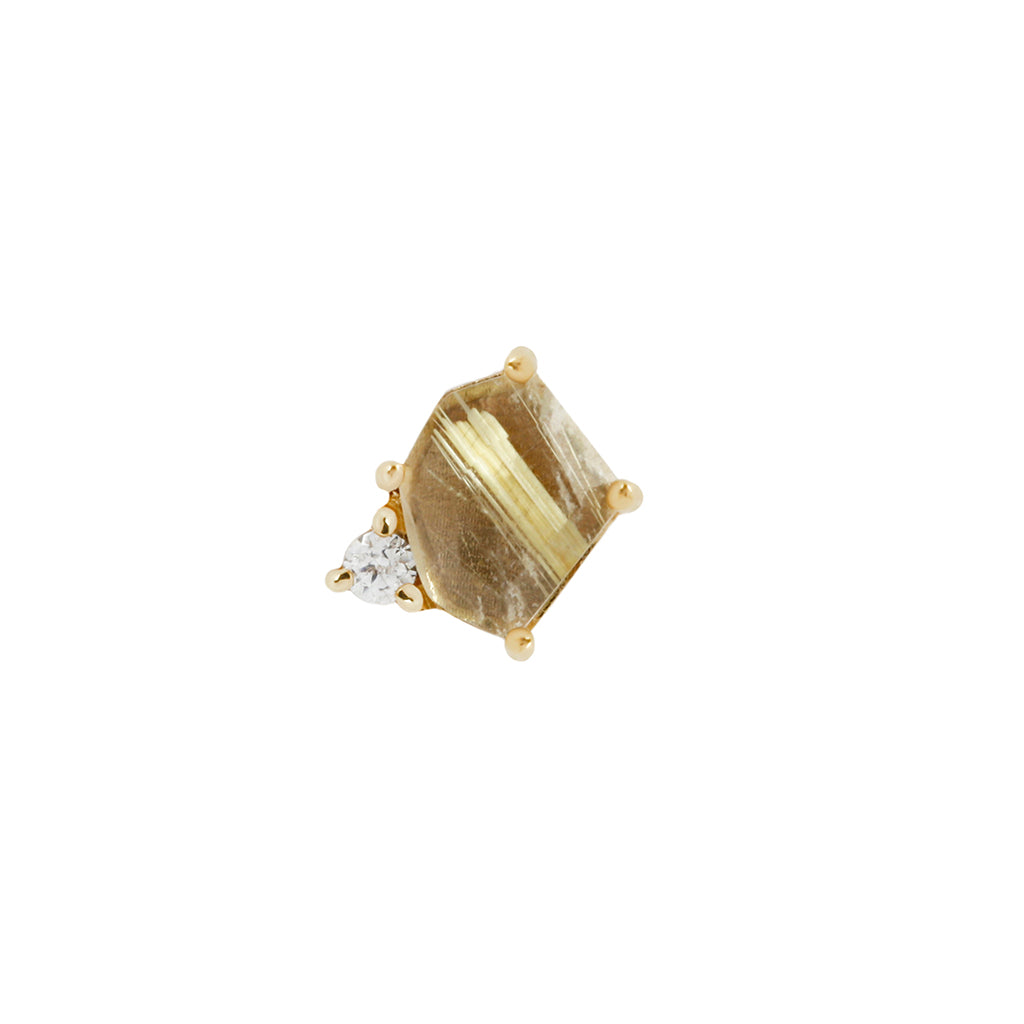 Elicit Threadless End with Rutilated Quartz