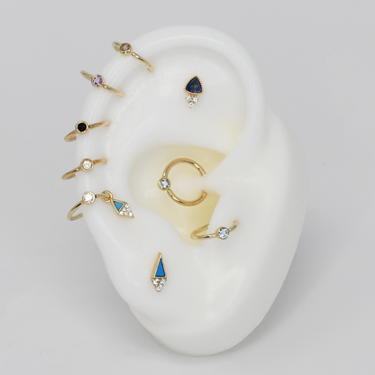 Fixed Bezel 2mm Bead Ring with London Blue Topaz