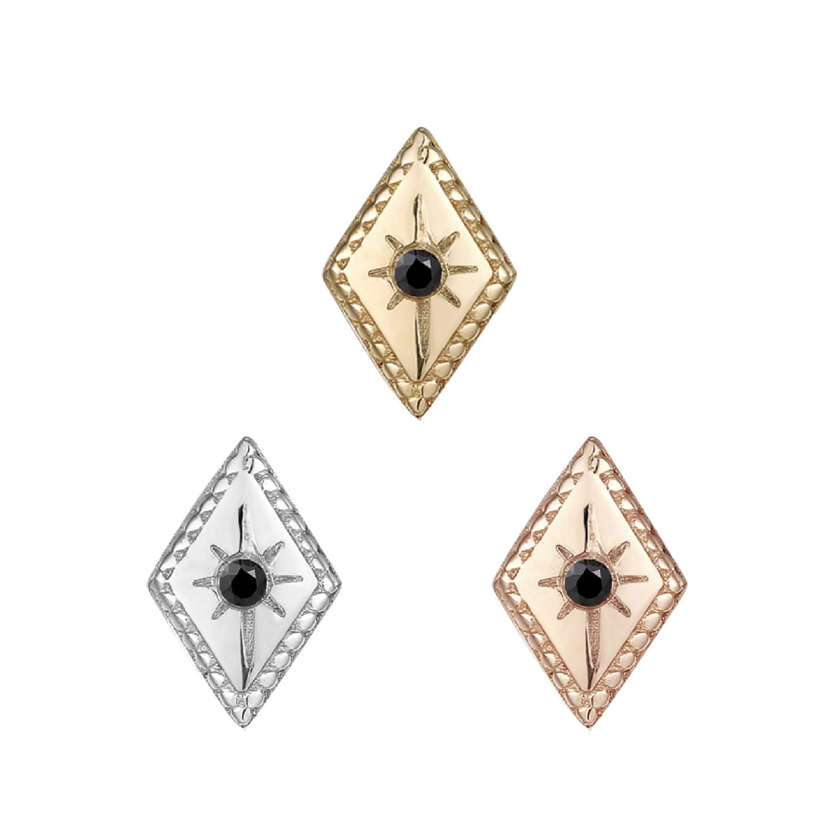 Etoile Threadless End with Black Diamond