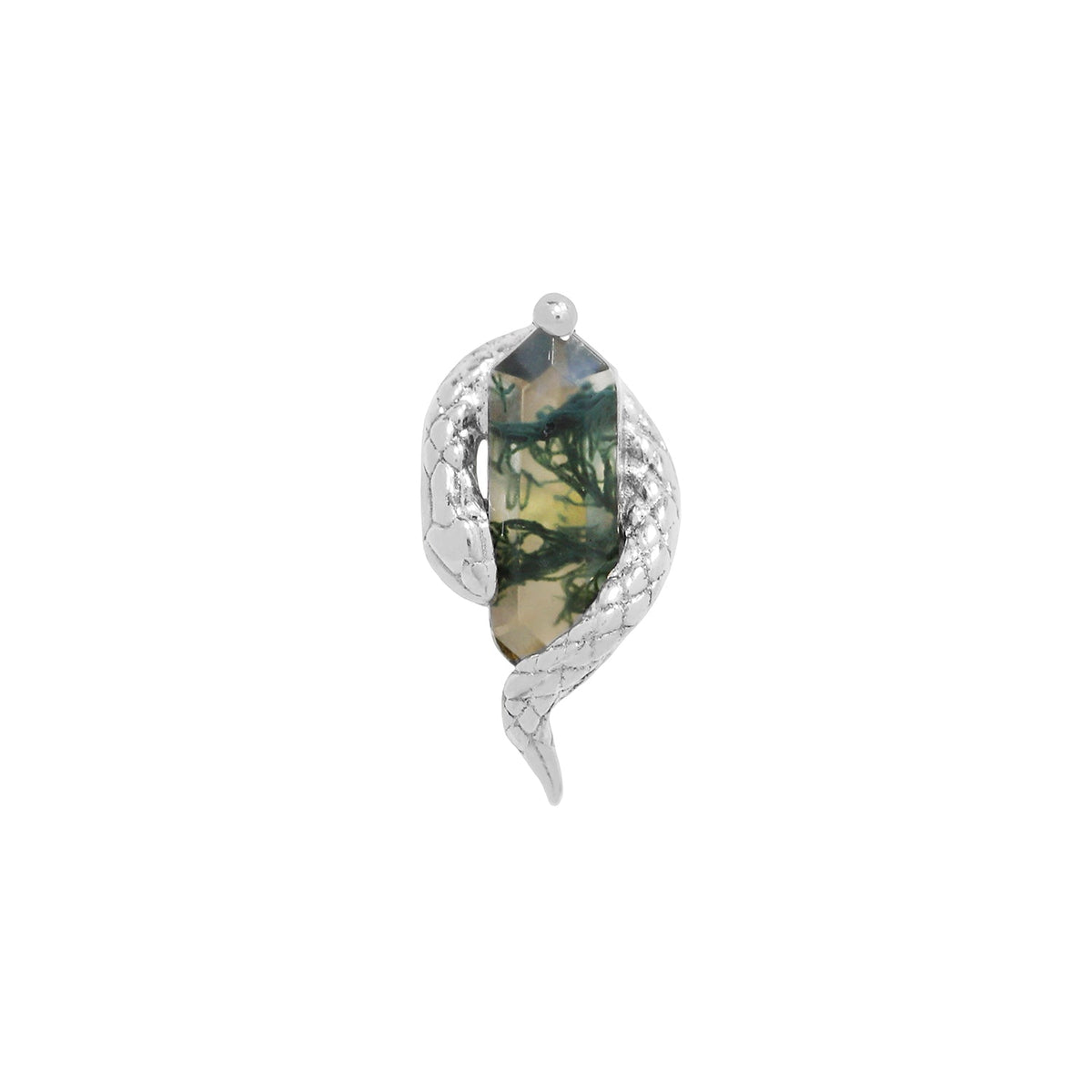 Eve Was Framed Threadless End with Moss Agate