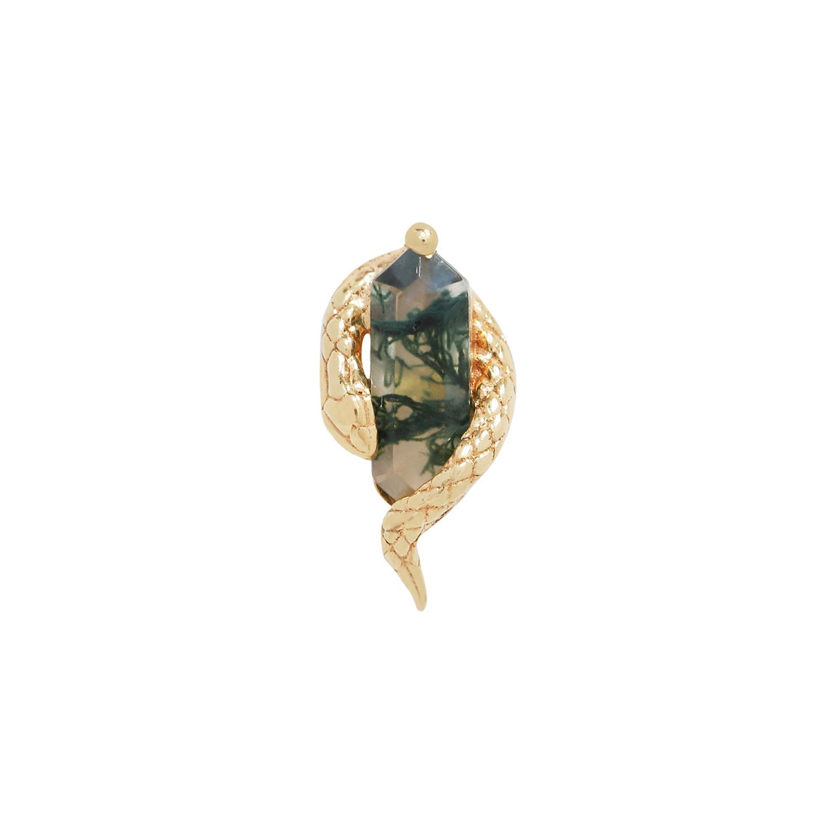 Eve Was Framed Threadless End with Moss Agate