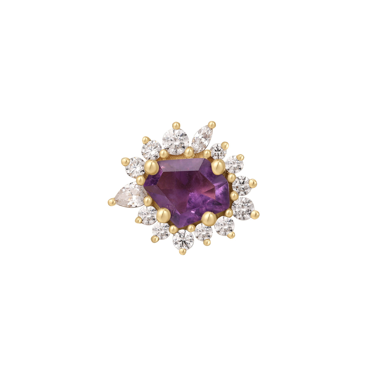 Eye Candy Threadless End with Amethyst