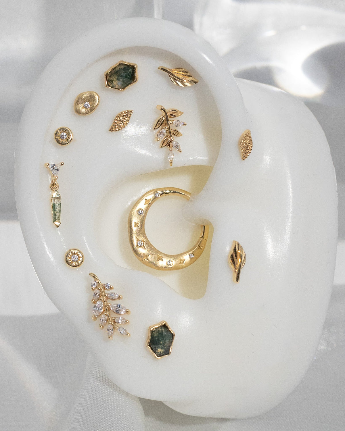 Savvy Threadless End with Moss Agate