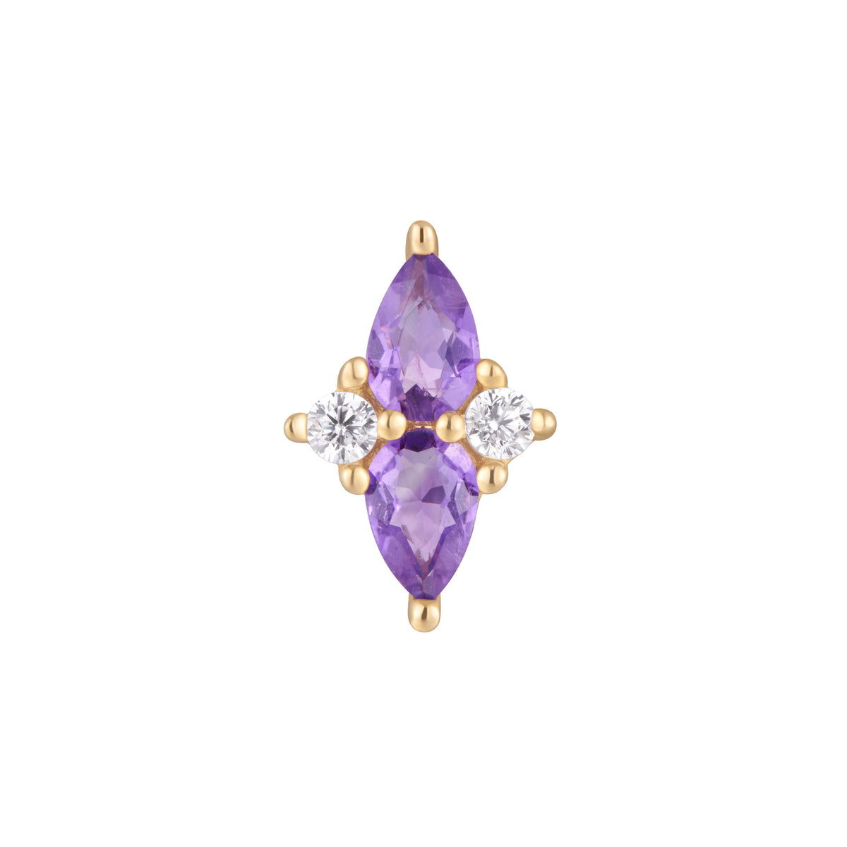 Ethereal Threadless End with Amethyst