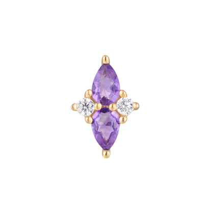 Ethereal Threadless End with Amethyst