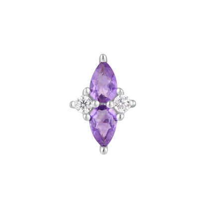 Ethereal Threadless End with Amethyst