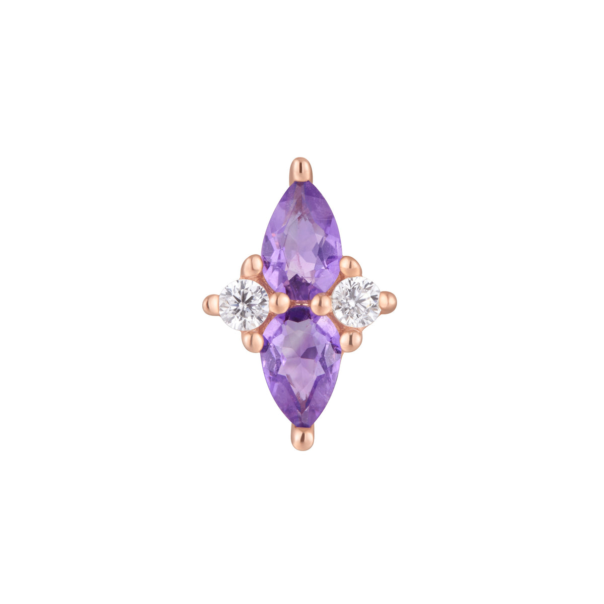 Ethereal Threadless End with Amethyst