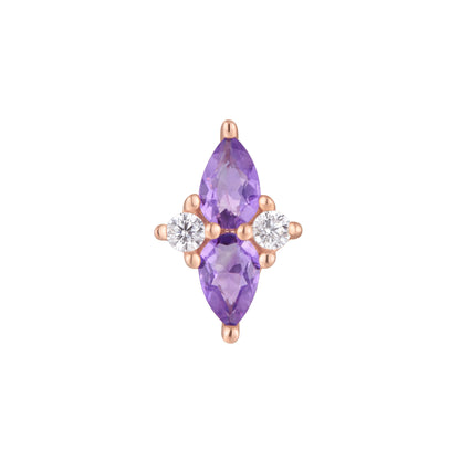 Ethereal Threadless End with Amethyst
