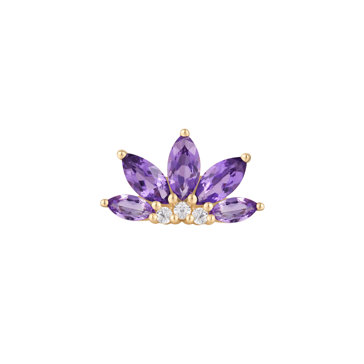 Valentina Threadless End with Amethyst