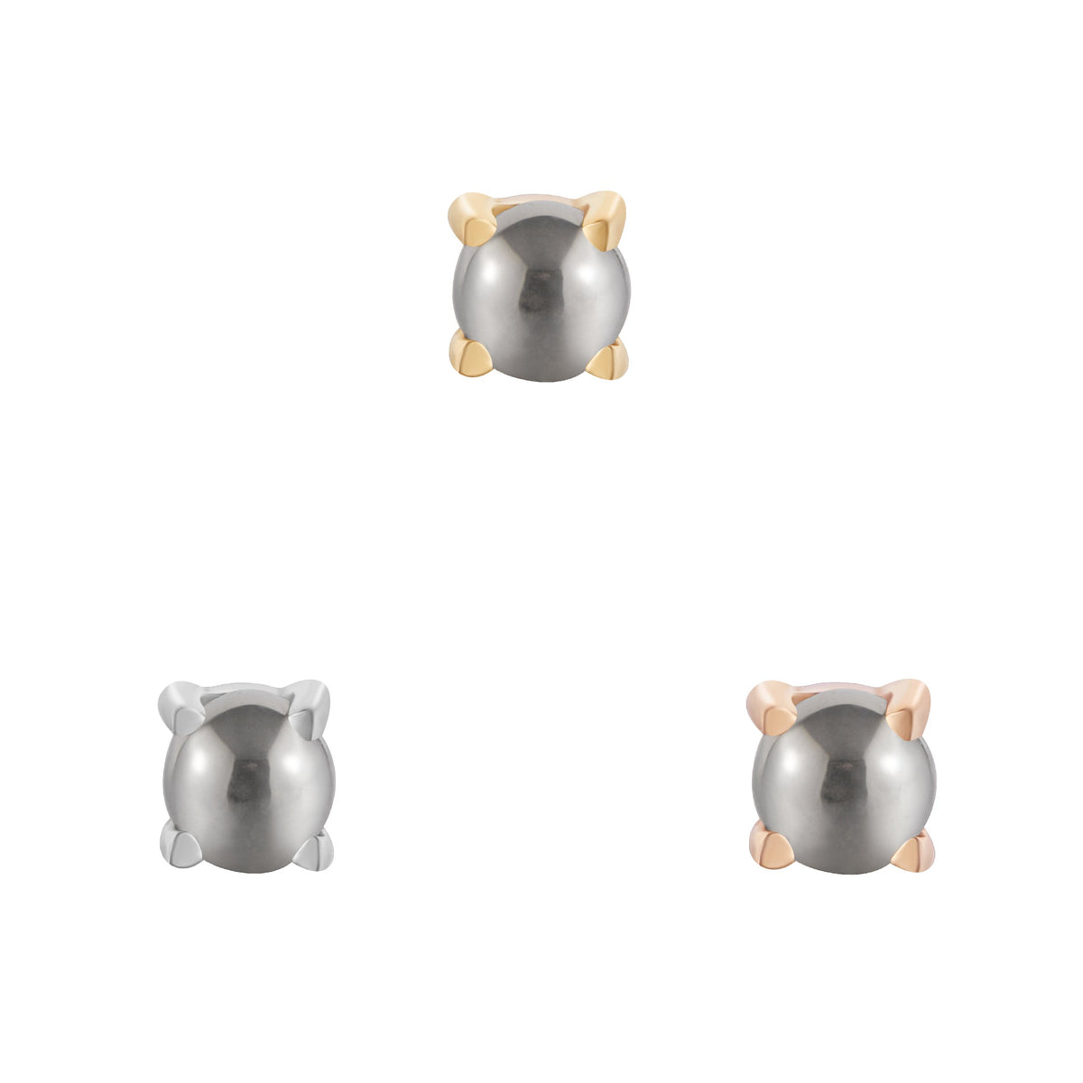 Prong Gem Threadless End with Pyrite