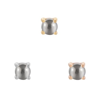 Prong Gem Threadless End with Pyrite