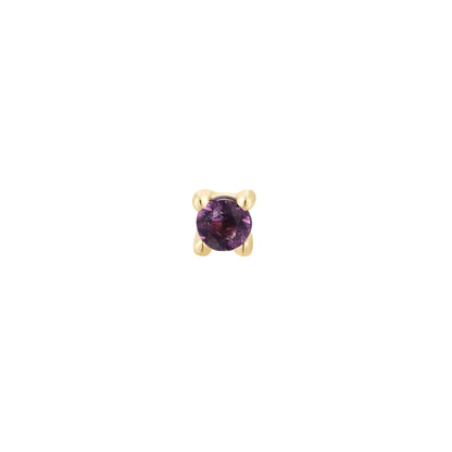 Prong Gem Threadless End with Amethyst