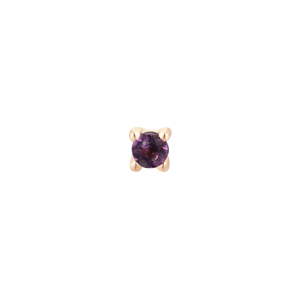 Prong Gem Threadless End with Amethyst