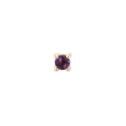 Prong Gem Threadless End with Amethyst
