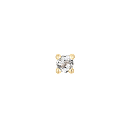 Prong Gem Threadless End with Aquamarine