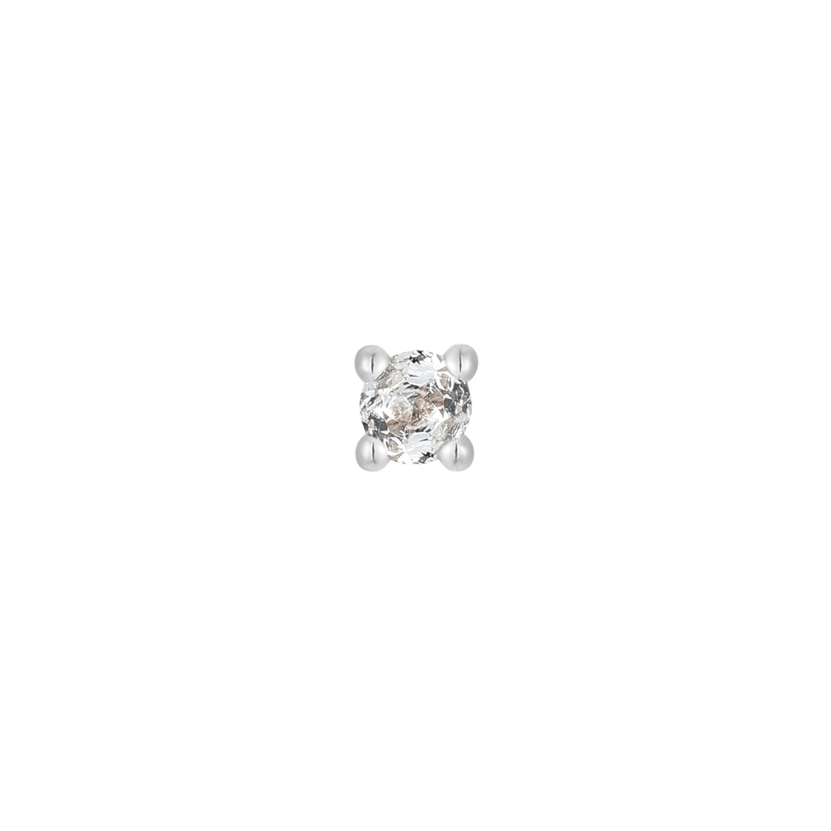 Prong Gem Threadless End with Aquamarine